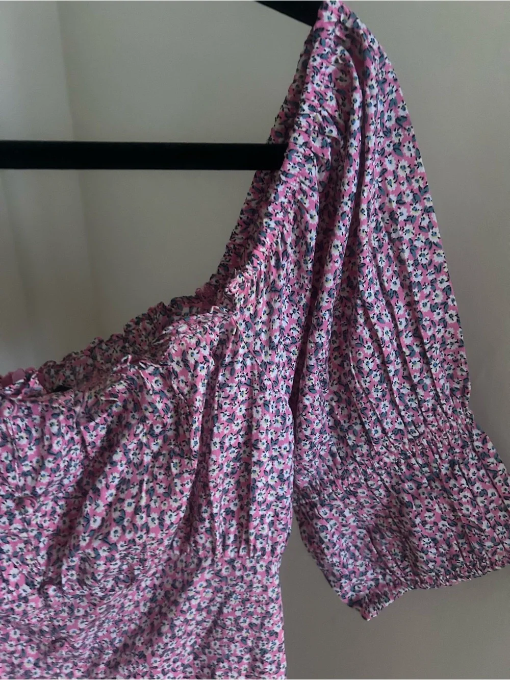 Influence Pink Floral Cottagecore Puff Sleeve Midi Dress - Picture 6 of 7